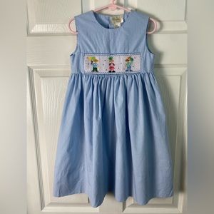Rosalina Collections Blue & White Smocked Birthday Dress    Size 3T